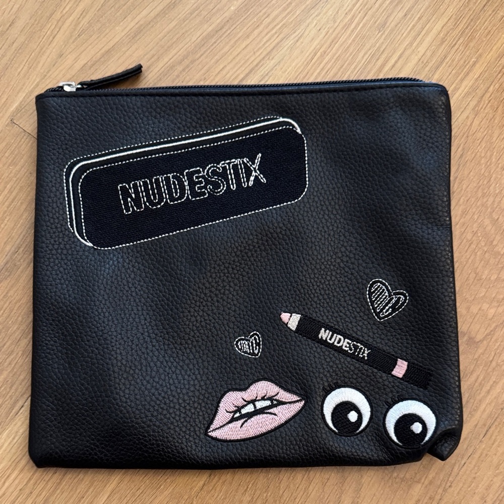 NUDESTIX Black Pouch with Fun Patches